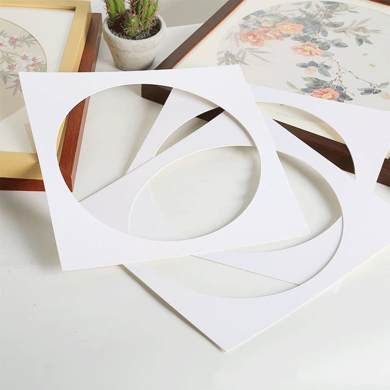 Country frame lining Cardboard Drilling Round Square 33 33 38 50cm 50cm Framed Photo Frame Custom any size hanging wall