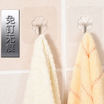 Transparent non-trace hook kitchen strong adhesive adhesive hook bathroom wall hanging hook nail free magic stick stainless steel adhesive hook