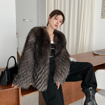 2021 New Finnish silver fox fur fur coats women in the middle of Hainen Young High-end Fashion Great Clothes