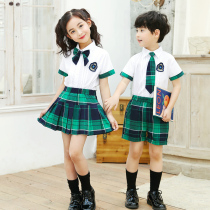 Kindergarten garden clothes summer clothes teacher garden clothes Primary School uniforms performance clothes British style children graduation class clothes set