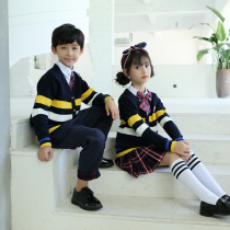 British style primary and secondary school uniforms class uniforms spring and autumn suits childrens knitted cardigan autumn and winter kindergartens