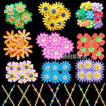 Kindergarten decoration primary school classroom environment layout materials wall stickers blackboard newspaper theme foam flower railings plant