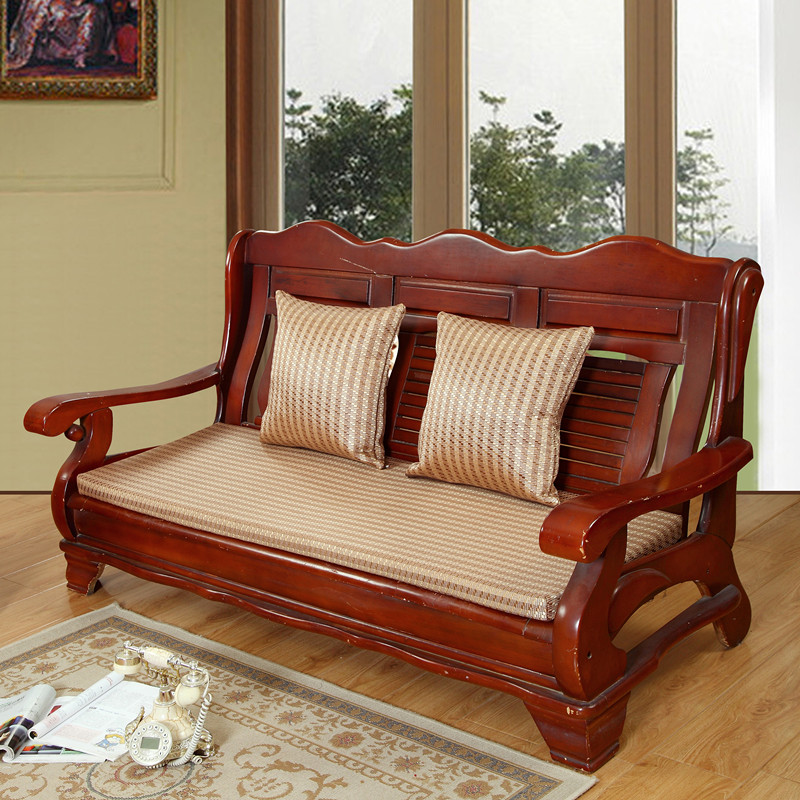 Mùa hè gỗ rắn đệm ba chỗ băng băng mat băng lụa mây trượt không đỏ ghế sofa gỗ đệm - Ghế đệm / đệm Sofa thảm ghế gỗ phòng khách