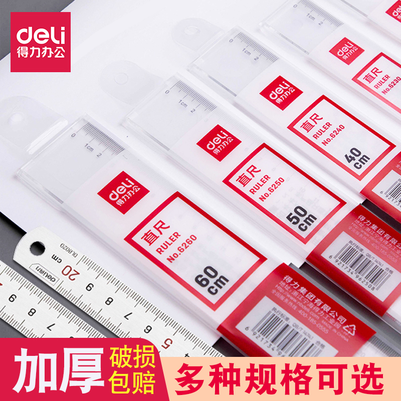 Able transparent ruler 20 cm Straight plastic ruler Painted Wave Line 30cm Design Drawing ruler Stainless Steel Ruler
