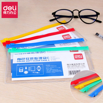 Powerful file bag 5521 transparent plastic rabide PVC stationery bag small zipper bag collation bag student pocket