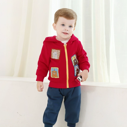 Детский пуховик подходит для мужчин и женщин, утепленная толстовка с капюшоном, комплект для раннего возраста, в западном стиле