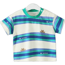(cool feeling breathable perspiration) Qi Qi Xiong baby short sleeve T-shirt Summer boy half sleeve striped child blouses