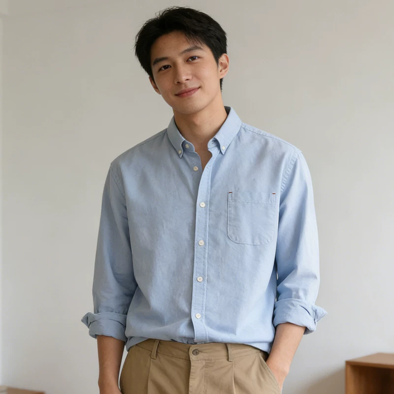 格慕施 Cotton men's shirt, plus size