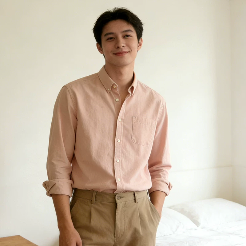 格慕施 Cotton men's shirt, plus size