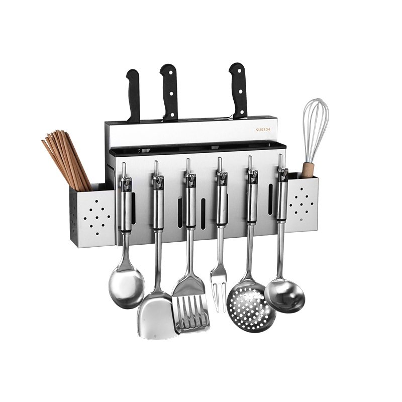 Punch-free 304 stainless steel knife holder wall-mounted chopsticks ...