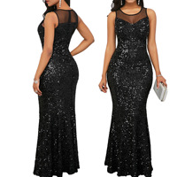 Women Party Dress Celebration Sexy Black Dresses Long Dress