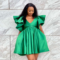Plus Size Women Dress Green VESTIDO AFRICAN WOMEN DRESS BIG