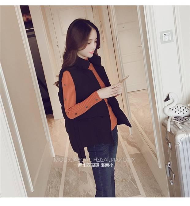 Mùa thu đông mới phiên bản Hàn Quốc mỏng manh màu tinh khiết ngắn áo vest nữ shop áo khoác nữ hàn quốc