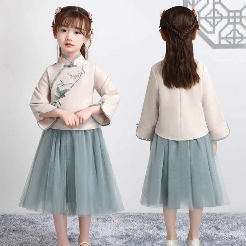 Girls improved Hanfu new ru skirt Tang suit Chinese costume fairy baby national costume children's costume retro