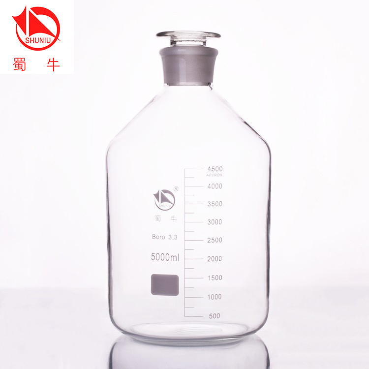 Free shipping Shuniu high borosilicate small mouth reagent bottle narrow mouth wine bottle sealed tank lead-free frosted wine bottle brewing tank
