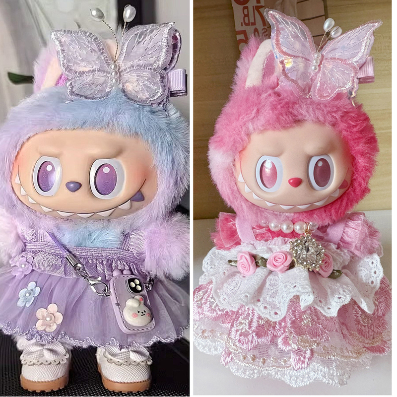 Labubu Labubu's Daughter Fairy Dress Retro Barber Shop Velvet Clothing Universal for First, Second, and Third Generations Labubu Labubu's Daughter Fairy Dress Retro Barber Shop Velvet Clothing Universal for First, Second, and Third Generations