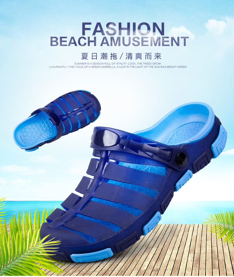 Mùa hè Bao Đầu của nam giới dép nam casual lỗ giày thoáng khí non-slip phòng tắm dép giày bãi biển kích thước lớn dép nam