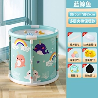 Супер большего родителя-ребенка двойное использование [Бесплатная установка] Синий кит+Круг шеи+сумка для хранения+подарочный пакет