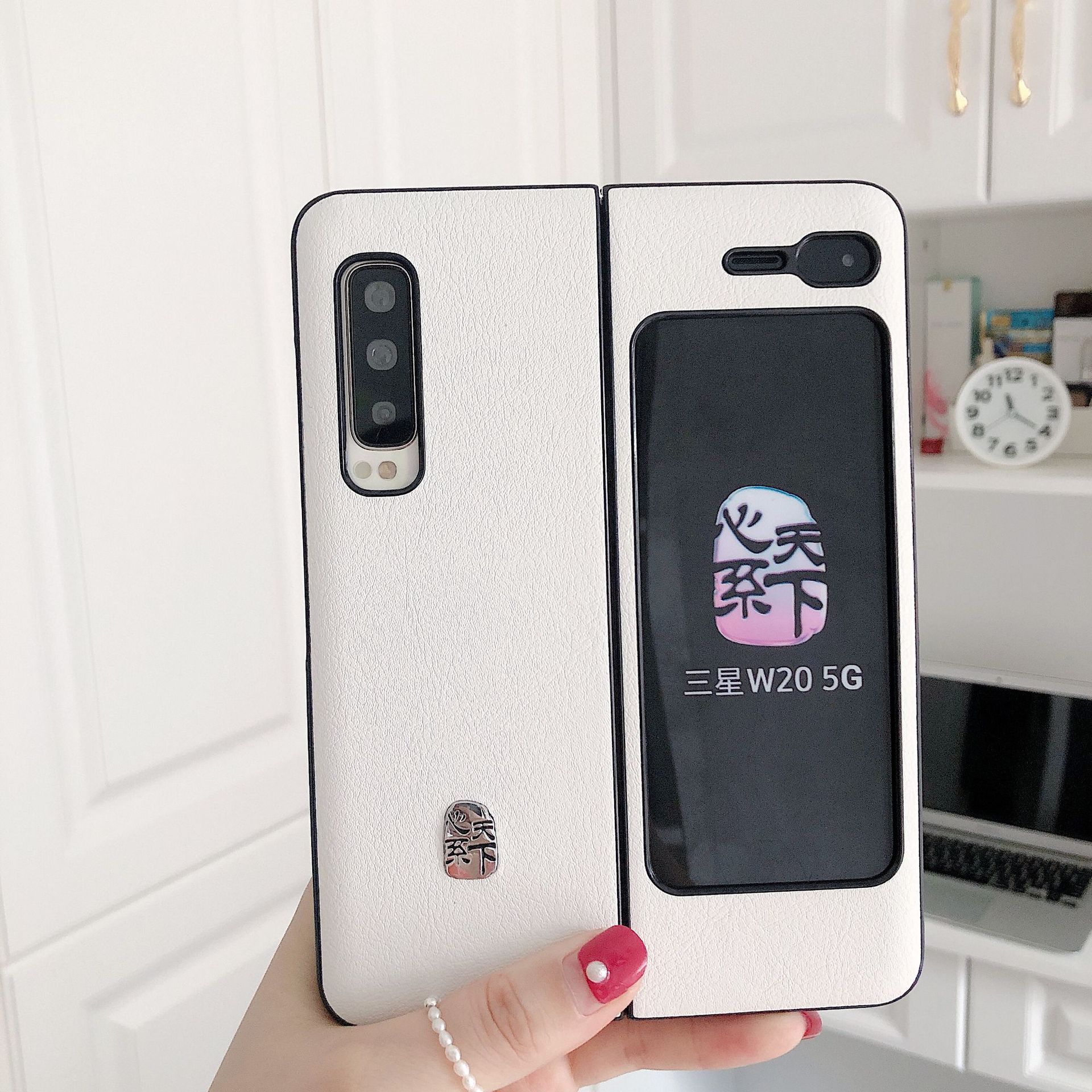 Suitable for Samsung fold mobile phone protective case f9000 frosted case W2020 mobile phone protective case W20 mobile phone protective case f907n leather case W20 all-inclusive anti-fall protective case folding screen