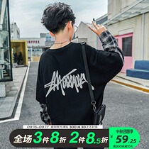 Boys clothes autumn clothes big childrens tops mens fashion brands 12 boys loose 15 spring and autumn clothes fake two pieces 13 years old