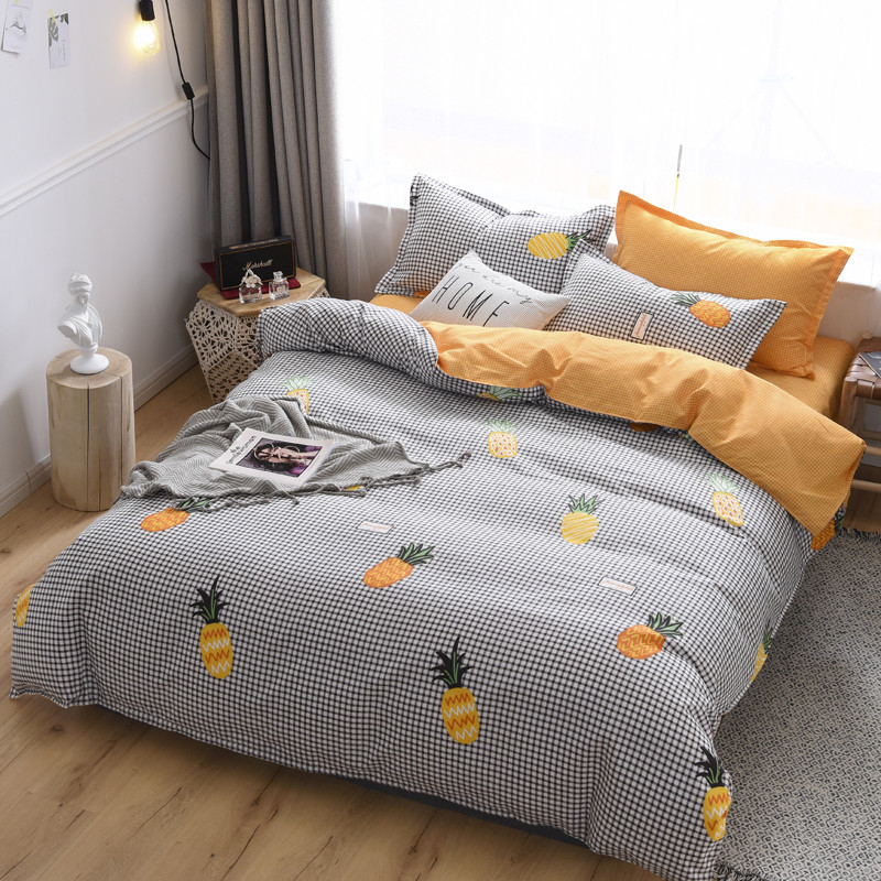 Grinding four-piece set of net red bedding dormitory single and double thick sheets quilt cover student dormitory three-piece set