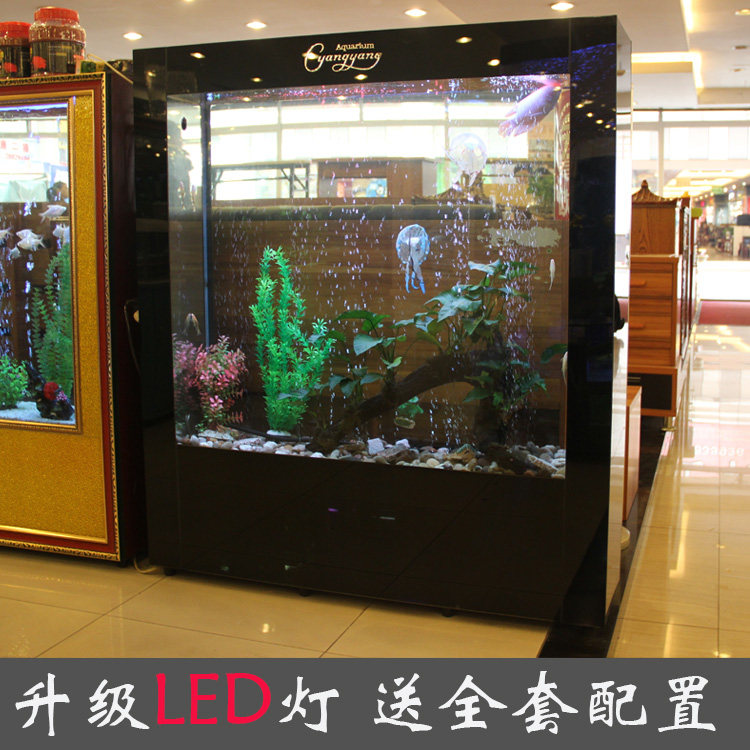Ecological gold fish tank aquarium rectangular large and large glass screen fish tank 1 2 m set to bottom filter