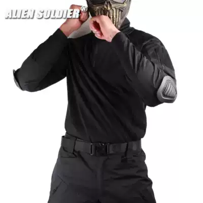 Different soldiers locomotive camouflage tactical long sleeve T-shirt military fans outdoor locomotive elbow protection multifunctional protective jacket men