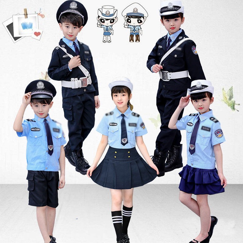 61 Children's Police Conserve Little Police Conserve Boy Scouts Officer Conserve Little Traffic Police Traffic Costume Corner Color Play