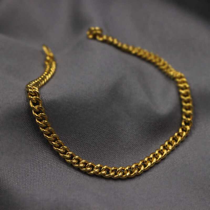 Handcrafted Gold and Silver Cuban Bracelet with Floral Design Handcrafted Gold and Silver Cuban Bracelet with Floral Design