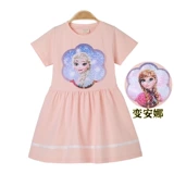 Блестки для ногтей, платье, летняя одежда, детский наряд маленькой принцессы, новая коллекция, короткий рукав, «Холодное сердце»