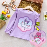 Весенние приятные телу хлопковые блестки для ногтей, детский лонгслив, футболка, рукава фонарики