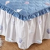 Cotton phiên bản Hàn Quốc của bộ chăn ga gối đệm dày trải giường đơn cotton cộng với ga trải giường bằng vải trải giường 1,5 / 1,8m Váy Petti