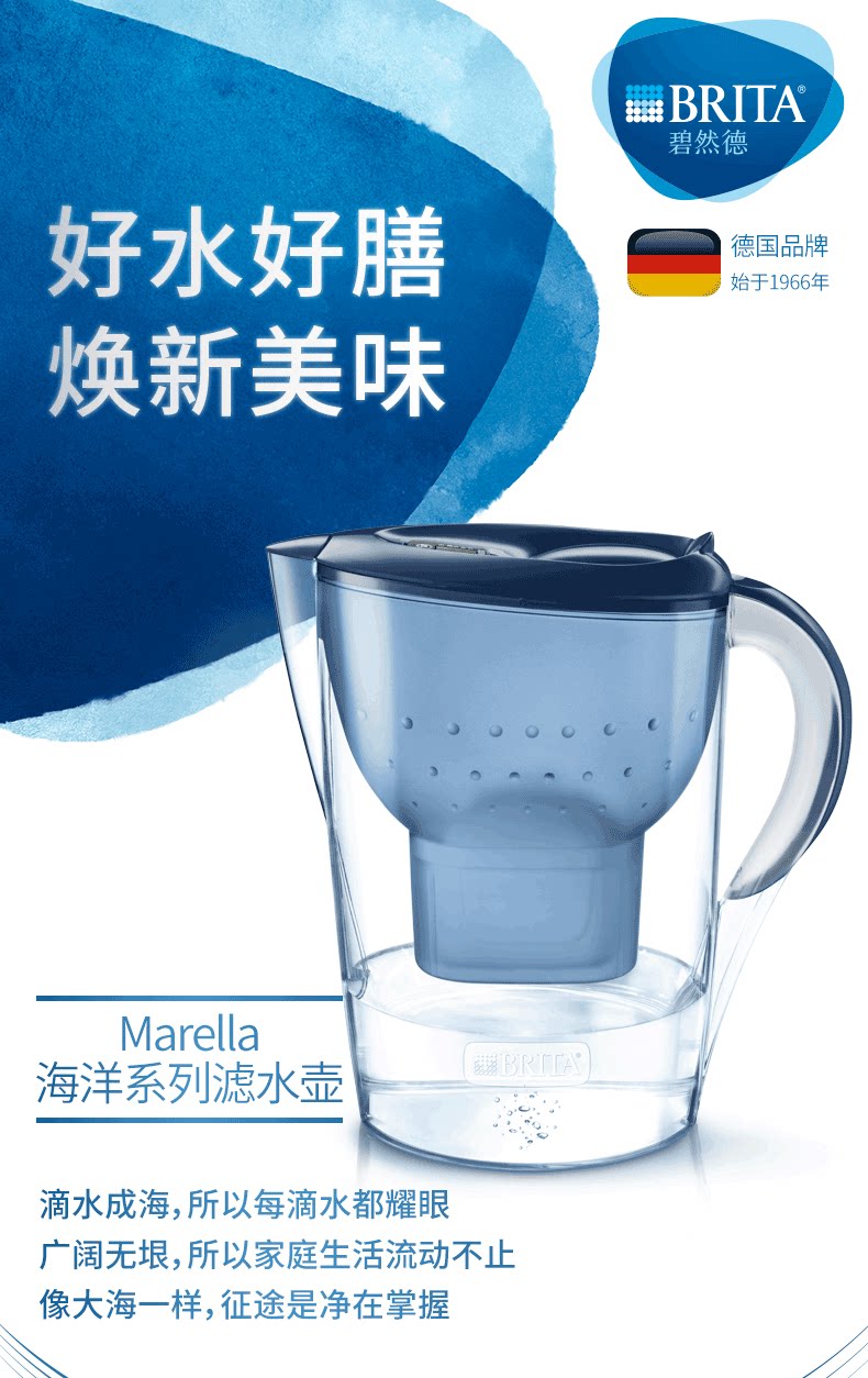 碧然德 海洋系列 Marella XL 净水壶 3.5L+7个德国原装滤芯 图1