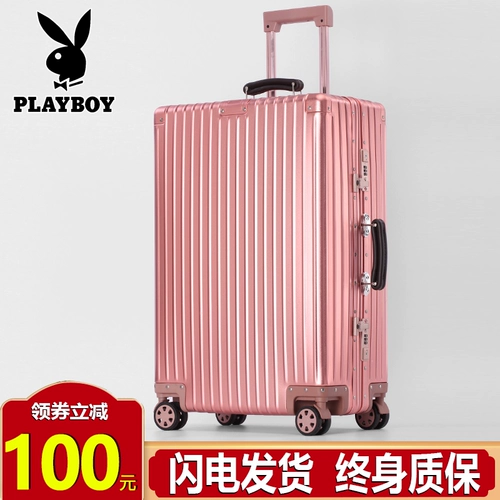Playboy, металлический чемодан подходит для мужчин и женщин, коробка, алюминиево-магниевый сплав, 20 дюймов