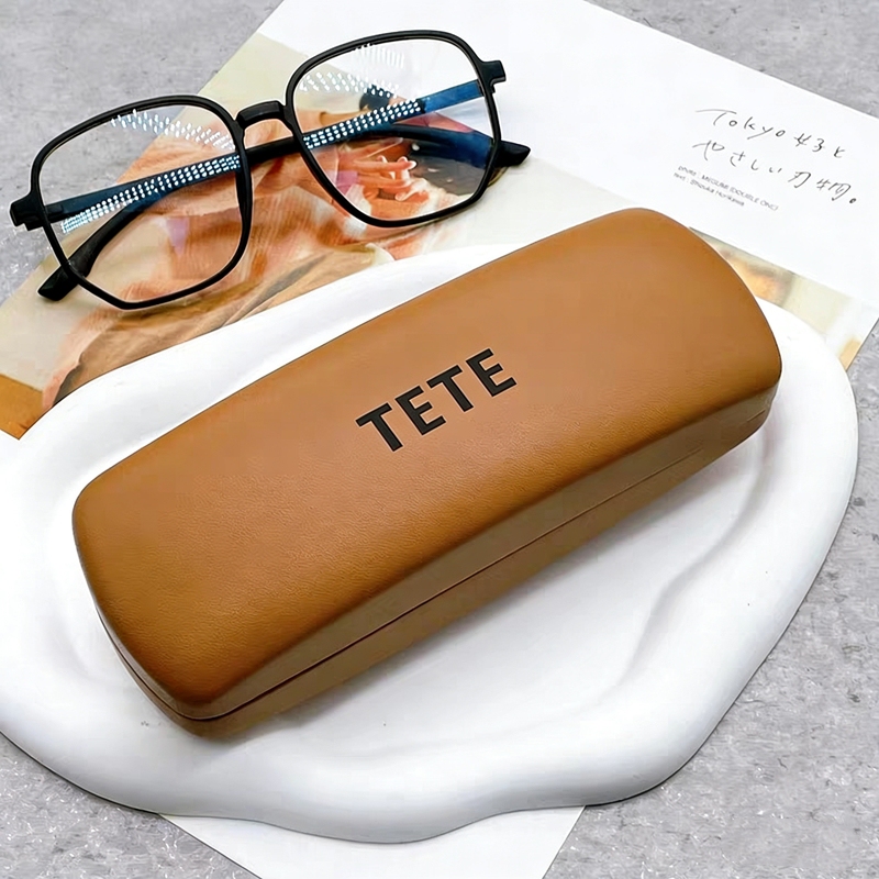 Brown Extended Glasses Case】High-End Large Size Myopia Optical Anti-Pressure Glasses Case for Men Storage ins