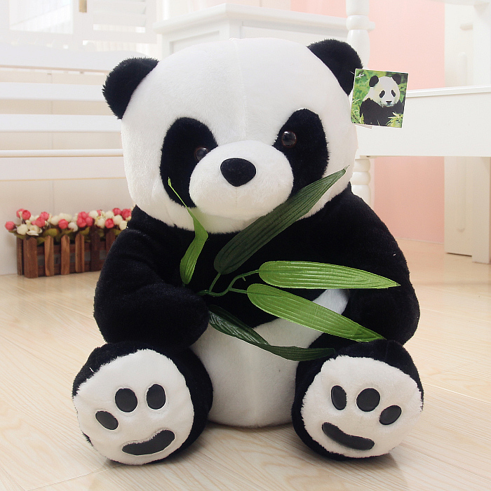 Panda doll plush toy black and white cute big hug bear bed sleep doll send girlfriend birthday gift