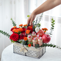 Fresh fruit small portable flower basket Chongqing flowers in the same city express Hechuan Kunming Nanning elders gift distribution flowers