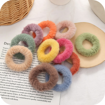 Korean autumn and winter mink hair ring wild color plush hair rope net red ins hair hair rope hair accessories headdress women