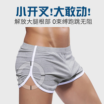 3 pieces of Aro pants mens underwear mens flat corner pants pure cotton loose large code Young summer breathable side open fork underpants