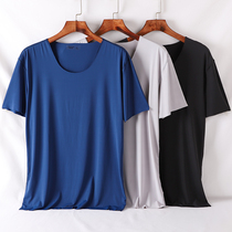 Mens short sleeves Ice Silk Sports Summer Bottoms Sweatshirt Loose Casual elastic Modale No-marks-One-piece T-shirt