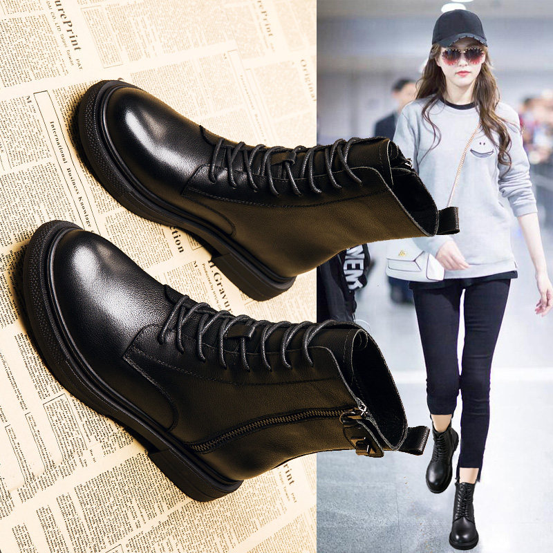 The real Pit Martin boots female British Wind 2022 new red lean boots short boots spring and autumn single boots
