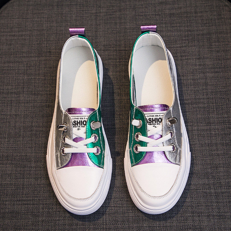 Genuine leather small white shoes woman 2023 spring and summer new internet red single shoes shallow mouth spring with a foot pedal sloth-to-be-Taobao