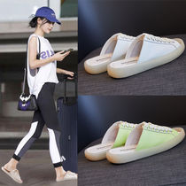Serum slippers outer wear 2021 new summer womens shoes flat womens shoes summer one word of slippers