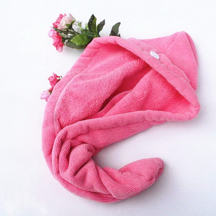 An extra-large thick 120g plush quick-drying cap microfiber shower cap fast and strong water absorption