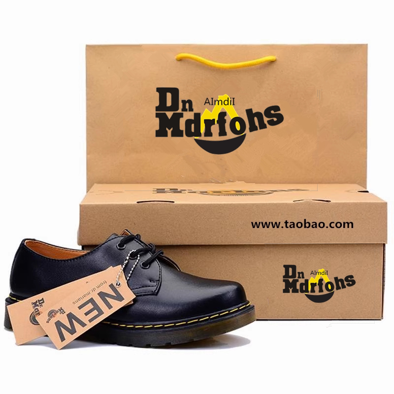 1461 Unisex British Style Spring Casual Shoes Martin Low-Top Boots Autumn Dr3 Hole Genuine Leather College Style Leather Shoes for Couples