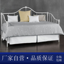 Xinlihao European sofa bed pastoral simple iron bed dual-use folding bed iron frame bed high-end wrought iron sofa custom