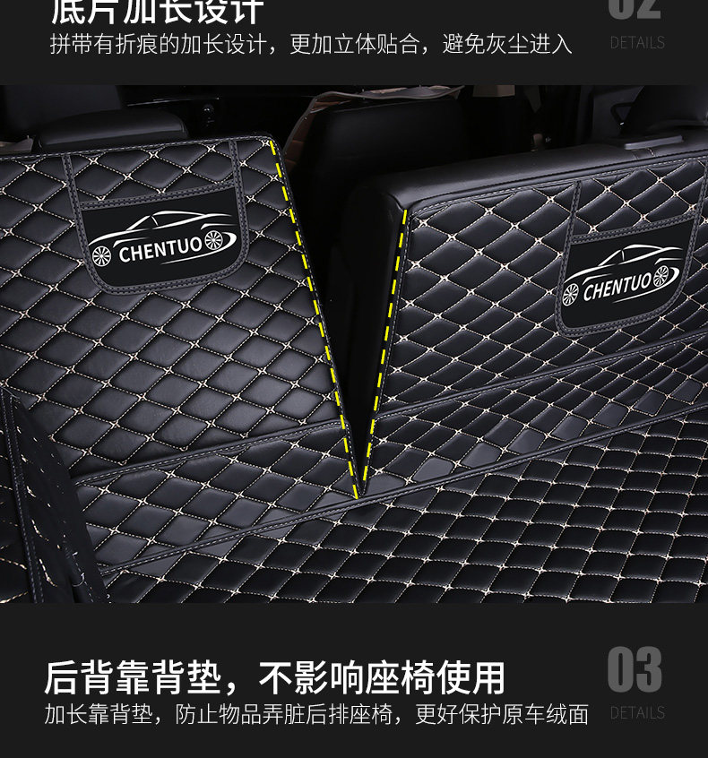 Specialized Car-Specific Full-Coverage Trunk Mat, Odor-Free, High-Sided, Waterproof, Dirt-Resistant Trunk Mat