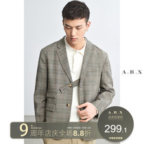 2021 Autumn New Plaid small suit men loose Korean trend handsome men British casual suit jacket