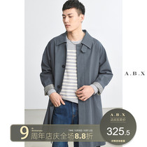 2021 Autumn New balmarken design sense windbreaker men long Korean trend handsome over knee mens coat