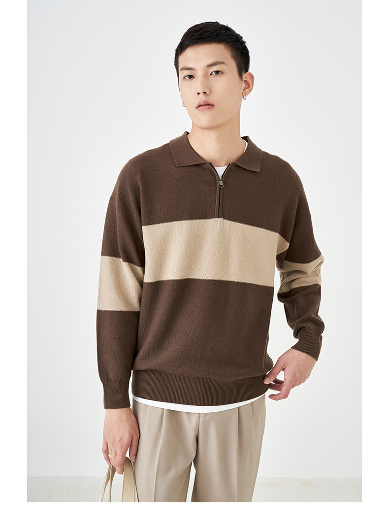 Весенняя шерстяная футболка polo, лонгслив, базовый мужской свитер, коллекция 2021, тренд сезона, свободный крой 